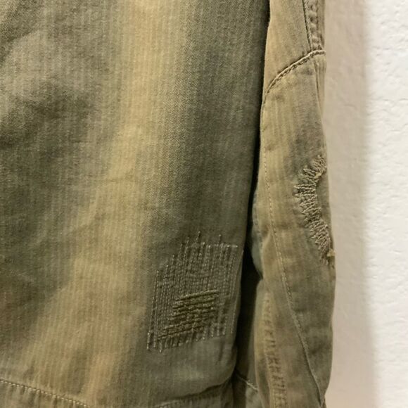 Current Elliott The Batallion Jacket army repair Green Distressed sz 2 - Picture 9 of 14